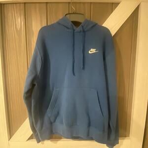 Nike Royal Blue Cotton Hoodie - Medium
